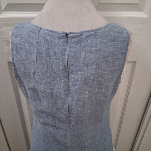 NWOT Saint Tropez West 100% Linen Chambray Twisted Front Dress    Size 10 - Picture 5 of 13